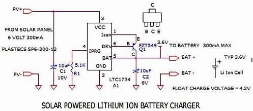Lithium Ion Battery Charger using Cell Power Source - Power Supply Circuits